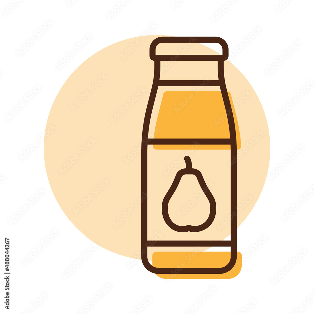 Bottle of pear juice vector icon Bottle of pear juice vector icon