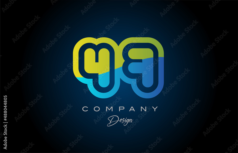 47 green blue number logo icon design. Creative template for company and business 47 green blue number logo icon design. Creative template for company and business