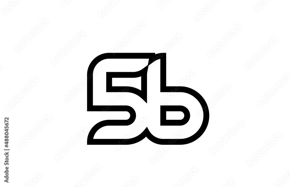 black and white line 56 number logo icon design. Creative template for business and company black and white line 56 number logo icon design. Creative template for business and company