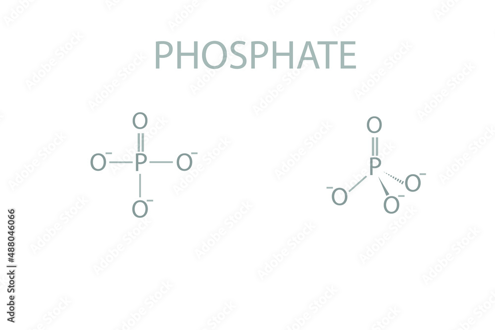 Phosphate molecular skeletal chemical formula. Phosphate molecular skeletal chemical formula.