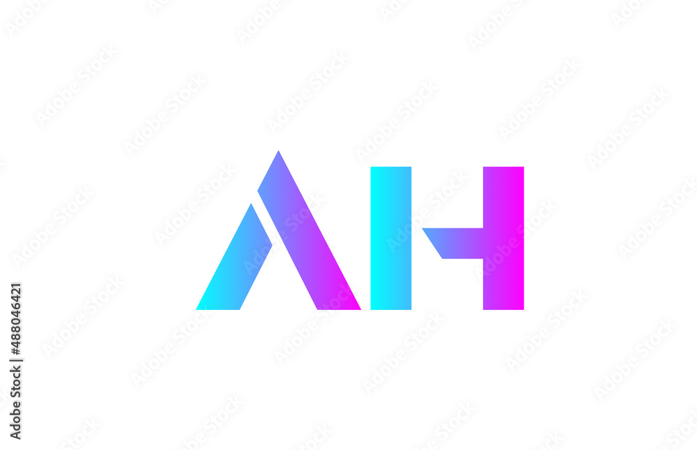 AH pink alphabet letter logo icon design. Creative letter combination for business or company AH pink alphabet letter logo icon design. Creative letter combination for business or company
