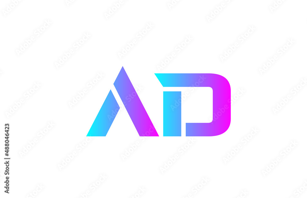 AD pink alphabet letter logo icon design. Creative letter combination for business or company AD pink alphabet letter logo icon design. Creative letter combination for business or company