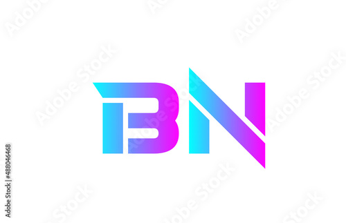 BN pink alphabet letter logo icon design. Creative letter combination for business or company