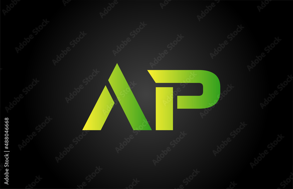 green AP alphabet letter icon logo design. Creative letter combination for company or business green AP alphabet letter icon logo design. Creative letter combination for company or business