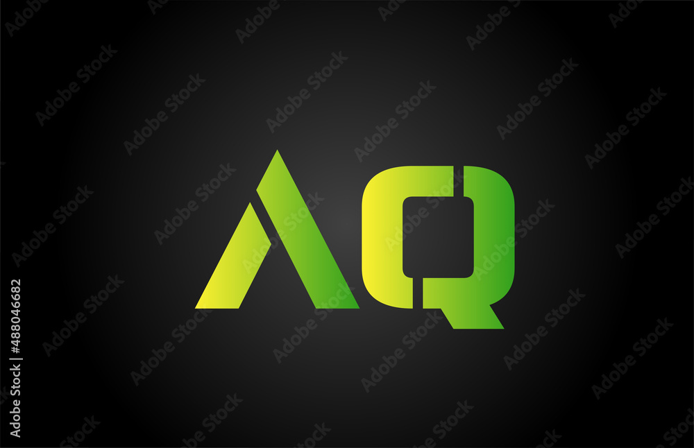 green AQ alphabet letter icon logo design. Creative letter combination for company or business green AQ alphabet letter icon logo design. Creative letter combination for company or business