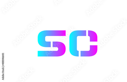 SC pink alphabet letter logo icon design. Creative letter combination for business or company