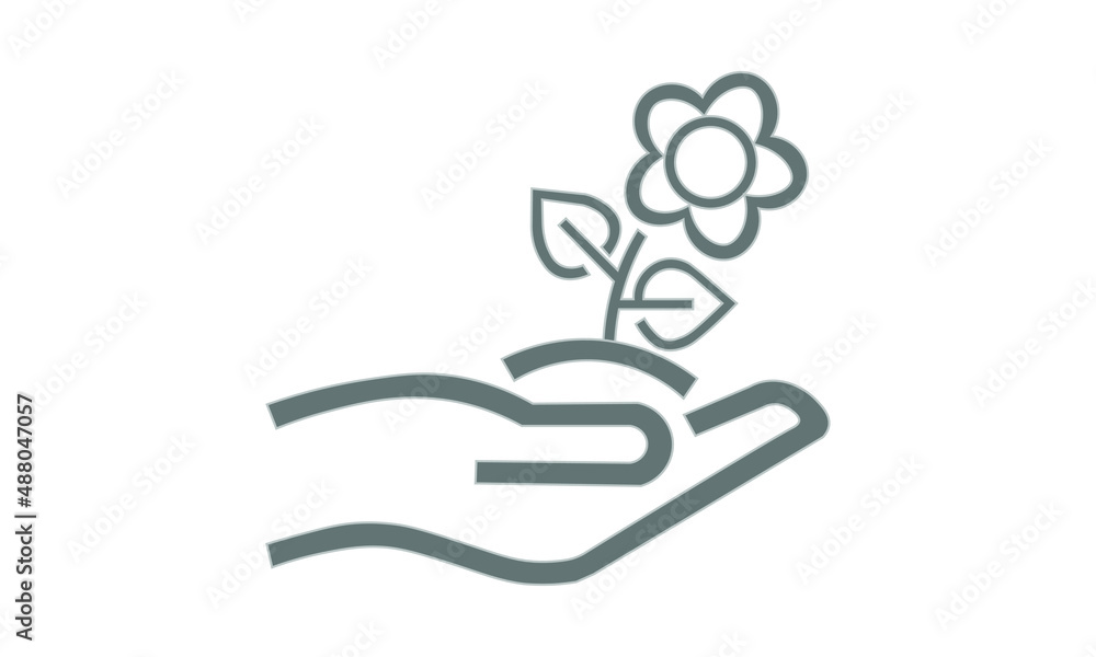 Hand and Flower, Organic Gardening Hand and Flower, Organic Gardening