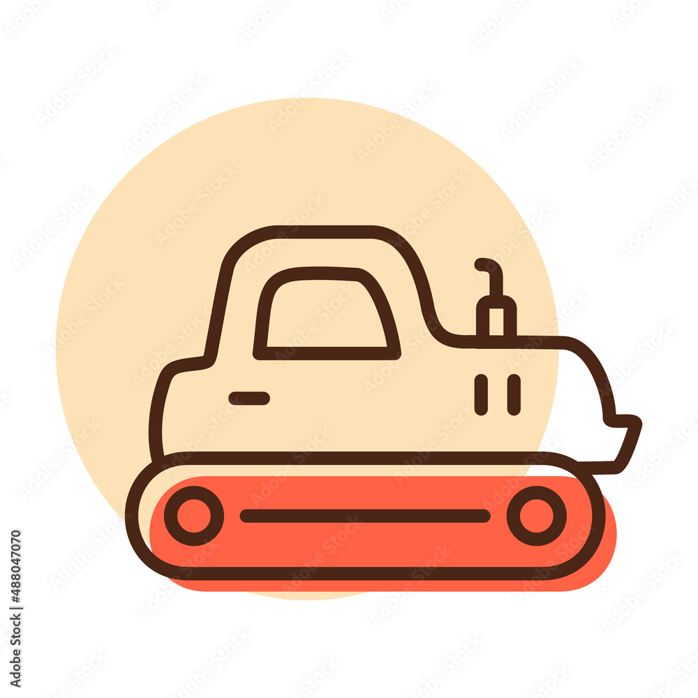 Tractor crawler vector isolated icon