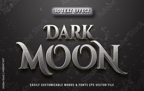 Dark moon 3d text effect teamplate