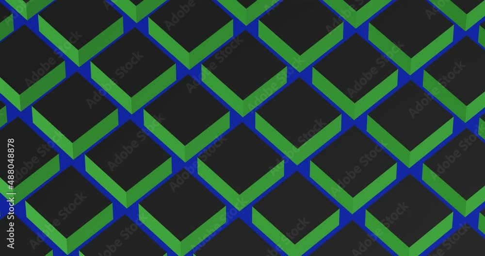 3d render with green cubes on a blue background 3d render with green cubes on a blue background