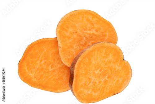 Sweet potato on the white background.