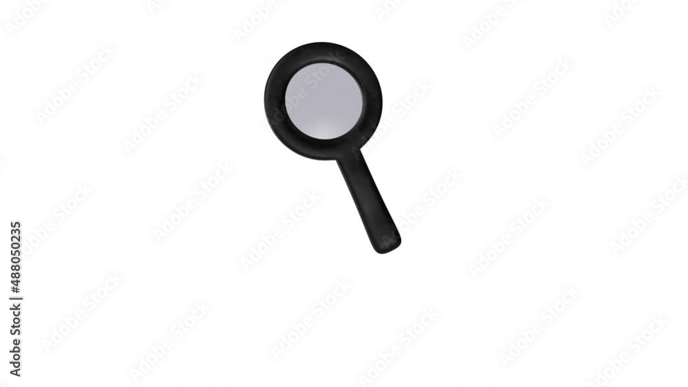 Magnifying glass in the process of searching, 3d loop animation with alpha matte. Magnifying glass in the process of searching, 3d loop animation with alpha matte.
