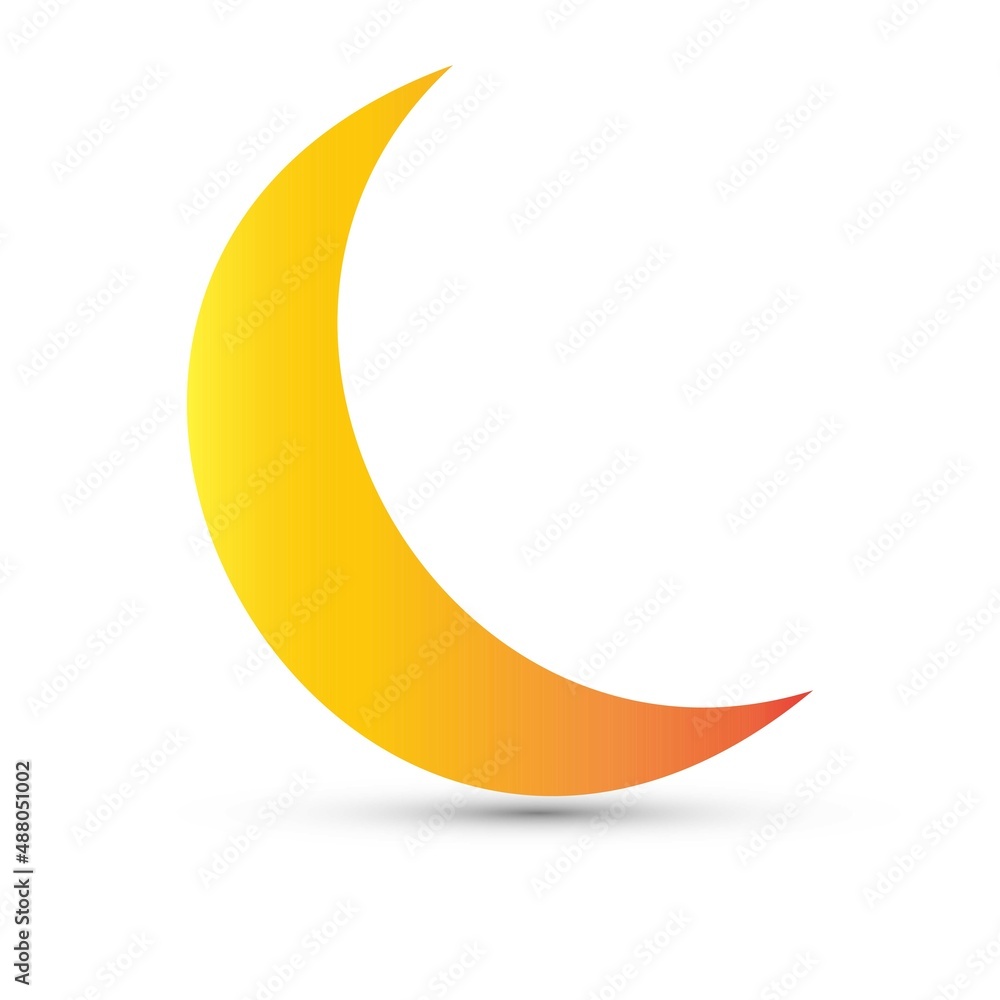 Half moon vector on white beckground Half moon vector on white beckground
