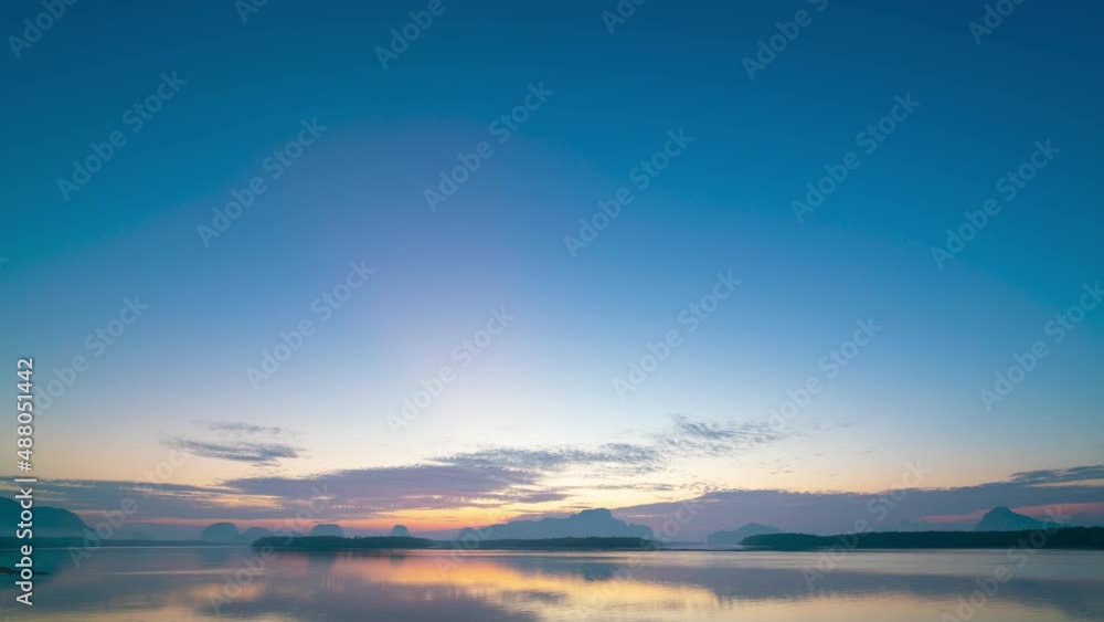 Video Time-lapse landscape sunrise over river water smooth Mountain sky with cloud background. 4K UHD 29.97fps. Video Time-lapse landscape sunrise over river water smooth Mountain sky with cloud background. 4K UHD 29.97fps.