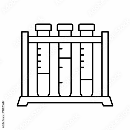 test tube rack line icon vector isolated illustration
