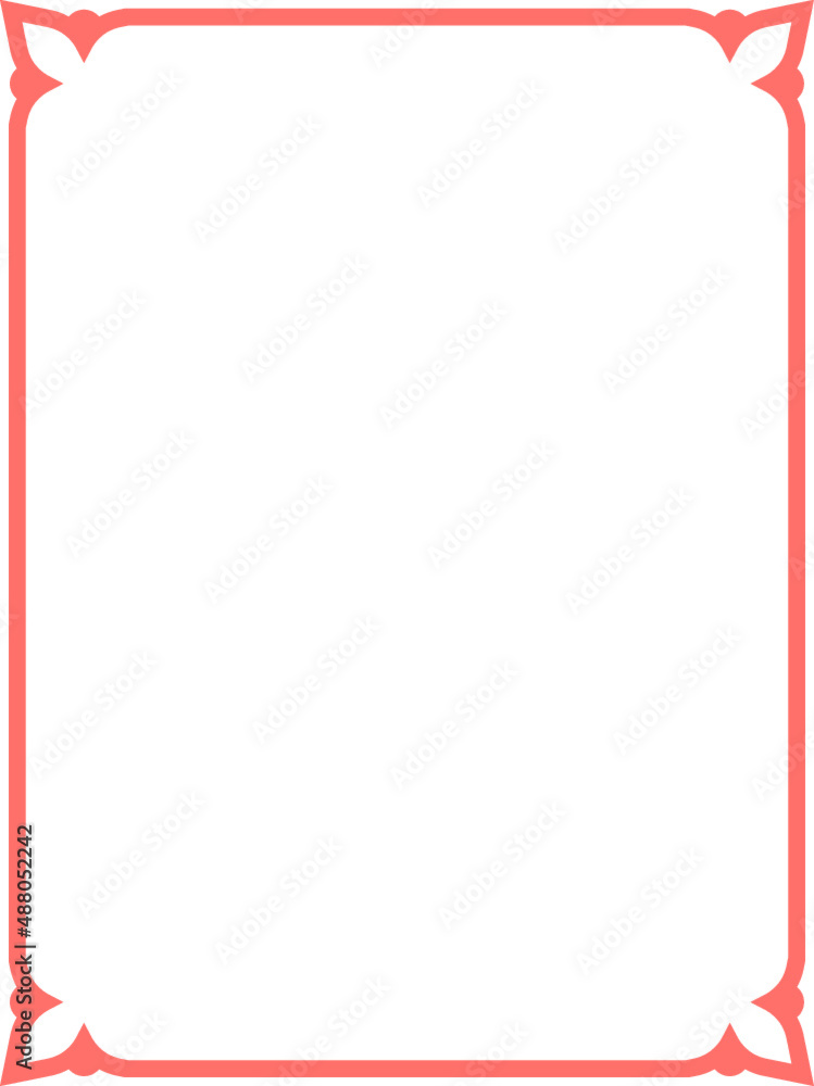 Red vector border frame. Background or book page. Simple rectangular billboard, plaque, signboard or label Red vector border frame. Background or book page. Simple rectangular billboard, plaque, signboard or label