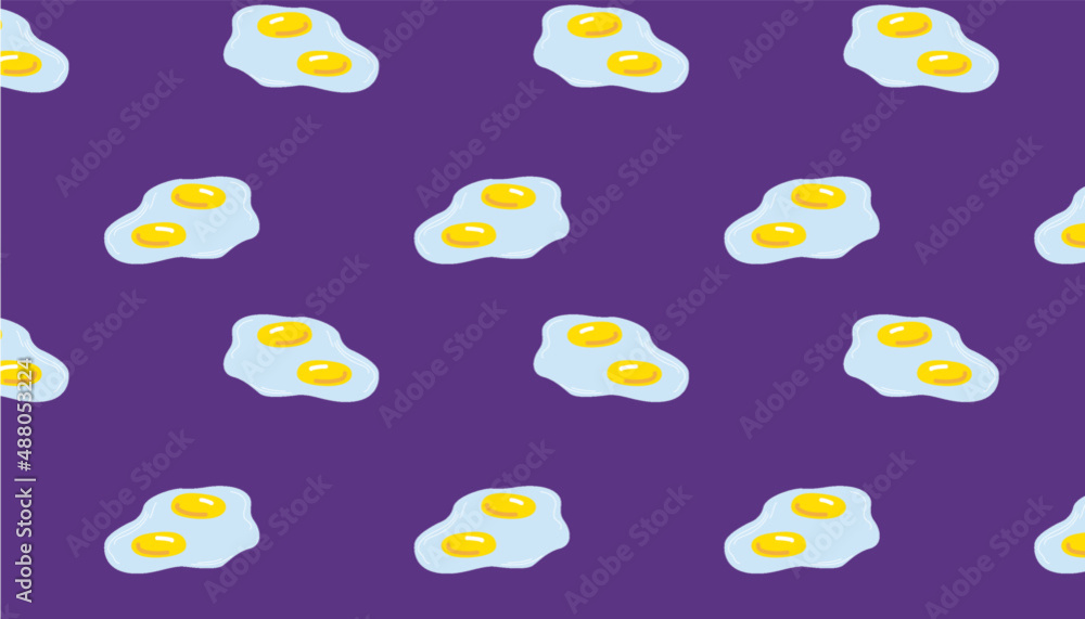 Vector illustration a pattern with fried eggs