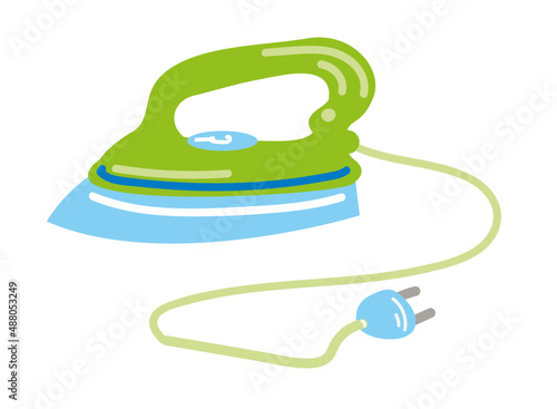 Vector illustration. Green modern iron