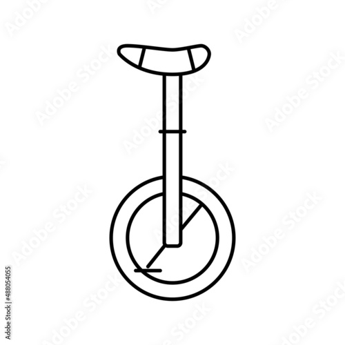 monowheel bicycle line icon vector illustration