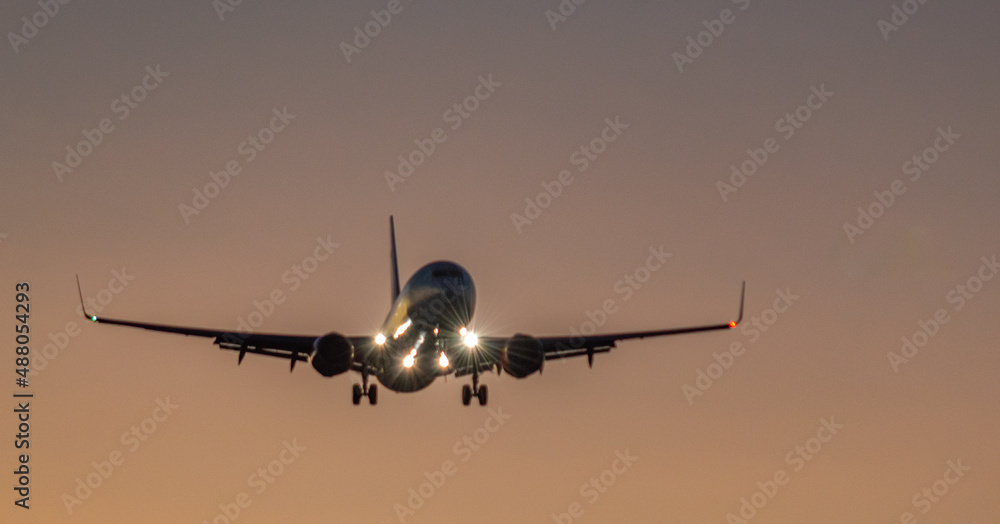 landing at sunset landing at sunset