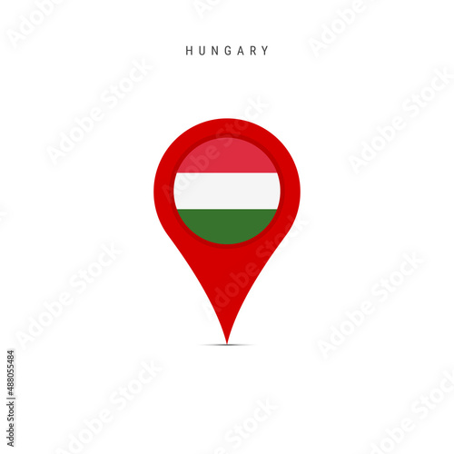 Free Download Teardrop map marker with flag of Hungary. Hungarian flag inserted in the location map pin. Flat vector illustration isolated on white background. - GFXLoad