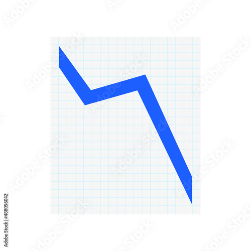 Chart Decreasing blue line vector data