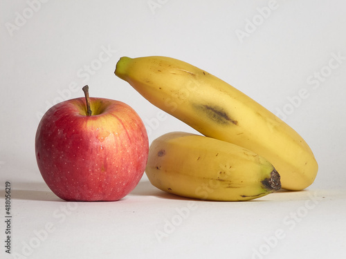 yellow banana on white background