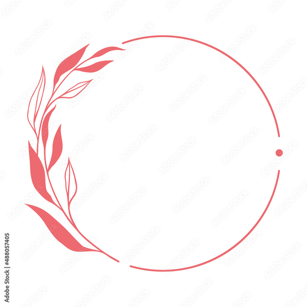 Isolated floral and leaves frame Vector