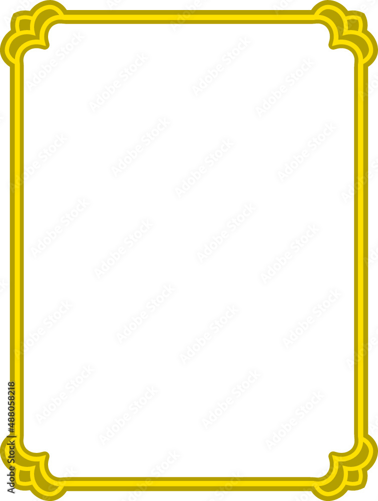 Vector border frame. Golden yellow background or book page. Simple rectangular billboard, plaque, signboard or label Vector border frame. Golden yellow background or book page. Simple rectangular billboard, plaque, signboard or label
