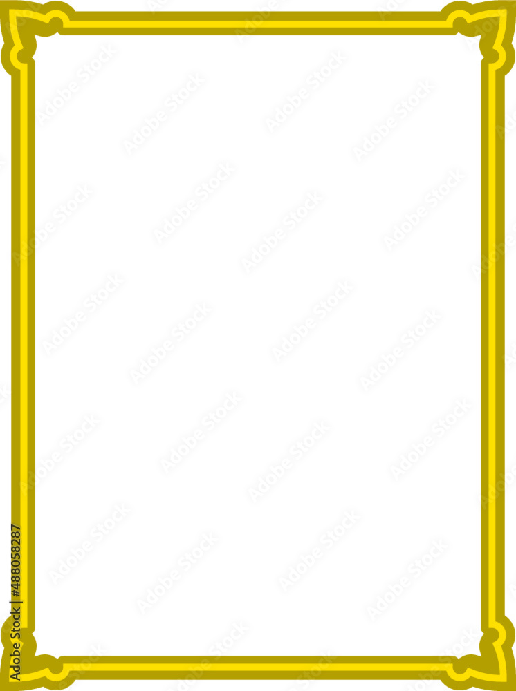 Vector border frame. Golden yellow background or book page. Simple rectangular billboard, plaque, signboard or label Vector border frame. Golden yellow background or book page. Simple rectangular billboard, plaque, signboard or label