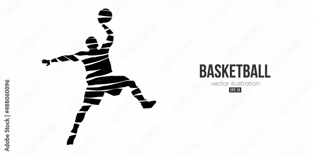 Abstract basketball player man in action isolated white background. Vector illustration Abstract basketball player man in action isolated white background. Vector illustration