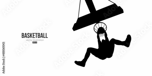 Abstract basketball player man in action isolated white background. Vector illustration