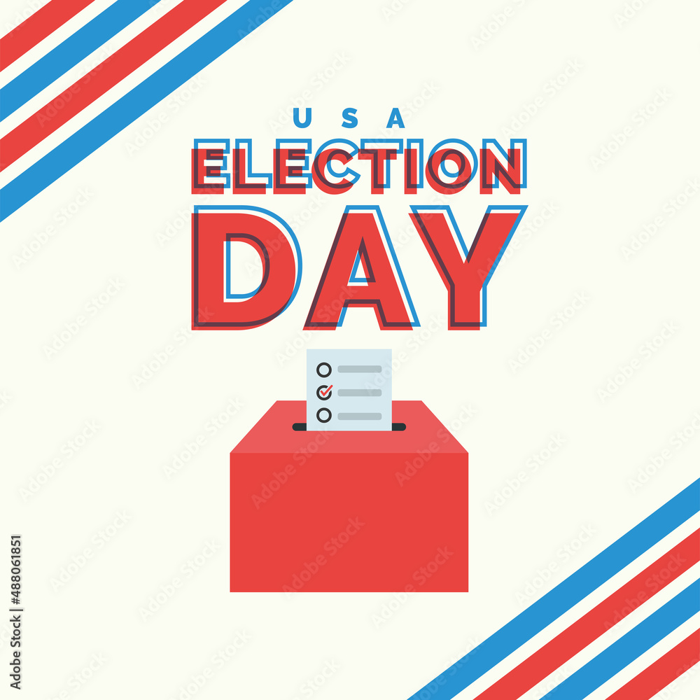 Naklejka premium Election day card Flag of United States Vector