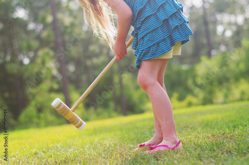 Girl playing outside