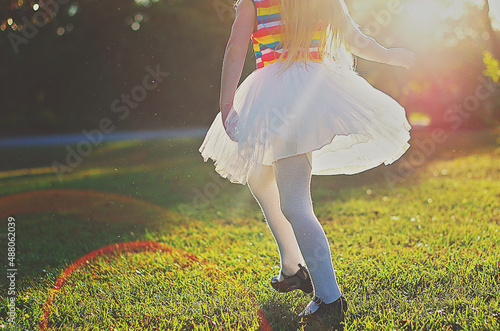 Girl playing outside
