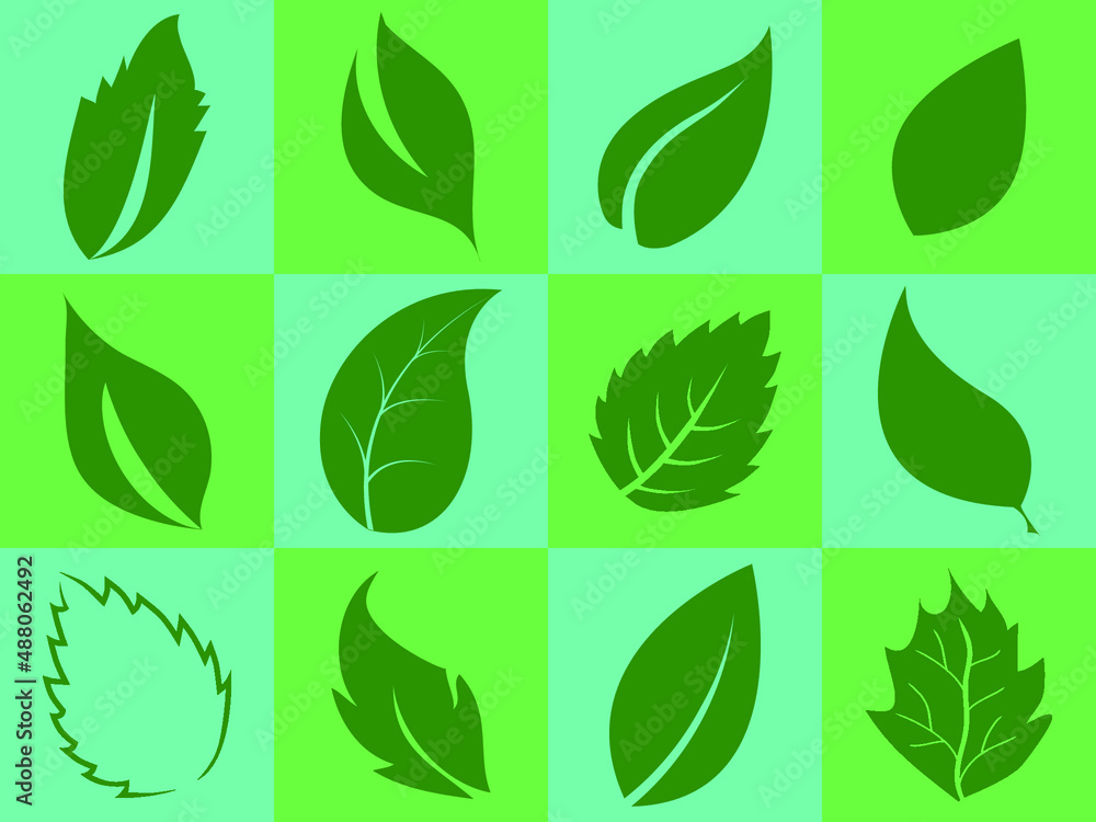 Set of simple leaves to use in various illustrations Set of simple leaves to use in various illustrations