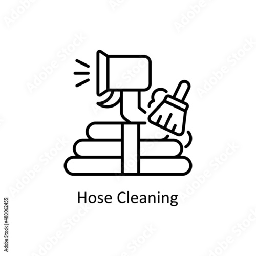 Hose Cleaning vector Outline icon for web isolated on white background EPS 10 file
