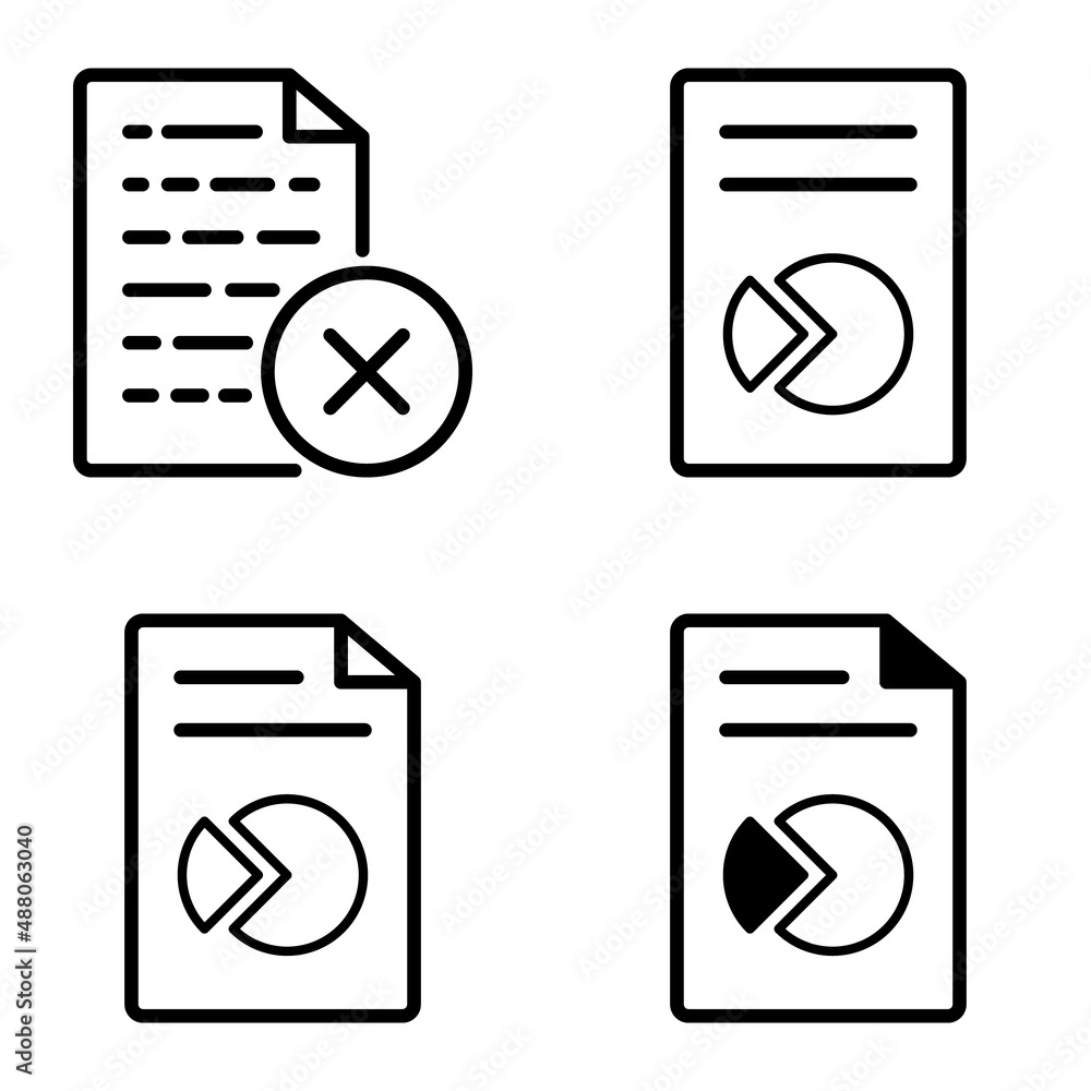 Docs1-2 Flat Icon Set Isolated On White Background Docs1-2 Flat Icon Set Isolated On White Background
