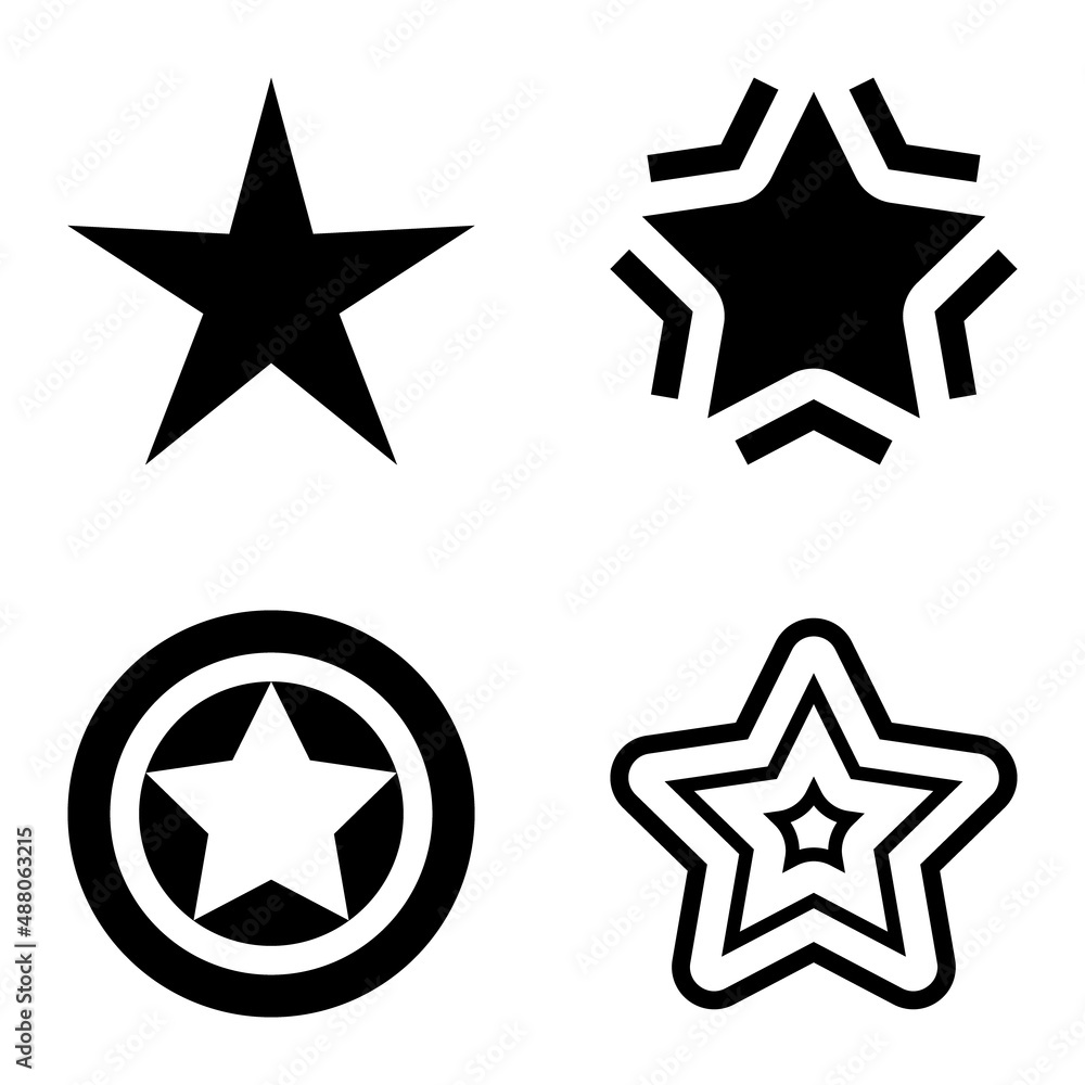 Stars Flat Icon Set Isolated On White Background Stars Flat Icon Set Isolated On White Background