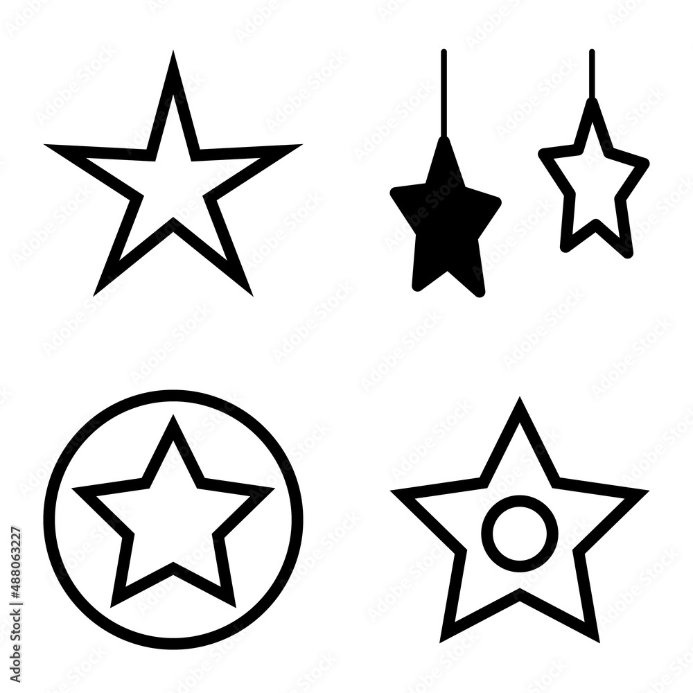 Stars Flat Icon Set Isolated On White Background Stars Flat Icon Set Isolated On White Background