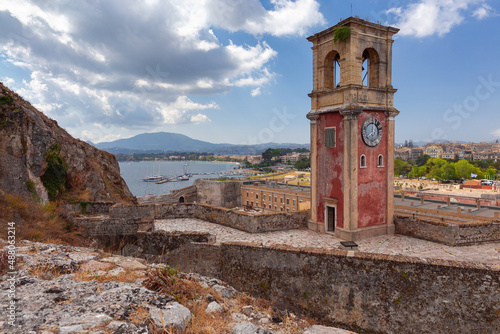 Fototapeta Naklejka Na Ścianę i Meble -  Kerkyra. Greece. Old clock tower in a Venetian fort.