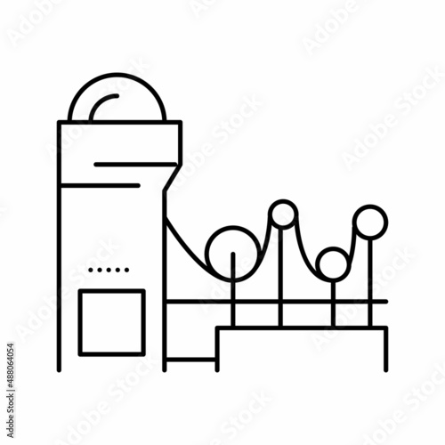 paper making system line icon vector illustration