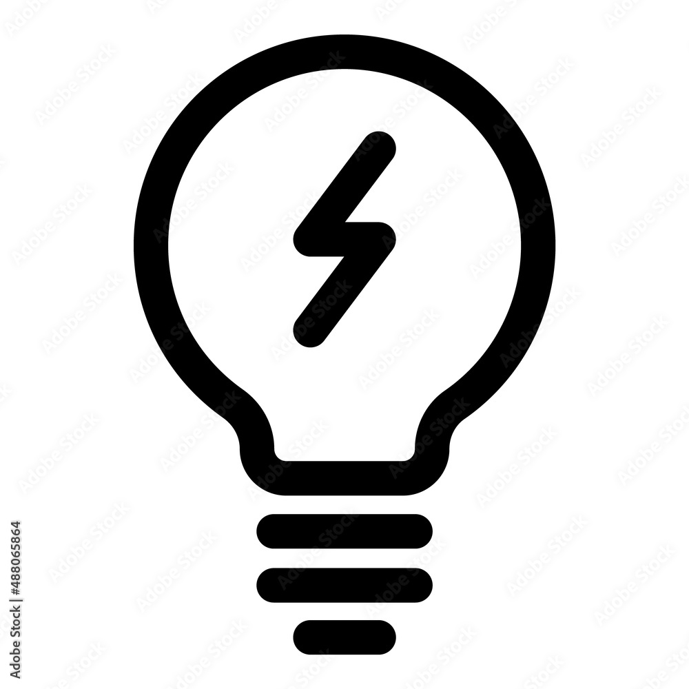 Lightbulb Energy Flat Icon Isolated On White Background Lightbulb Energy Flat Icon Isolated On White Background
