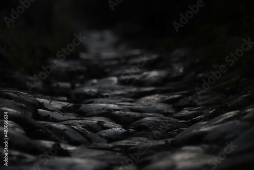 Abstract background of the rocks of a rock path.
