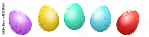 Set of Easter colored eggs