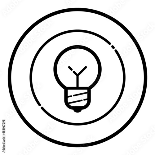 Lightbulb Weapon Target Flat Icon Isolated On White Background