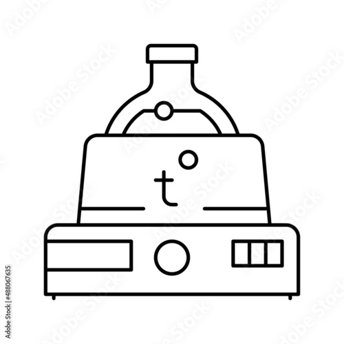 chemical lab heating equipment line icon vector isolated illustration