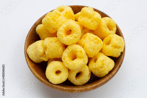 Roller corn snack in plate