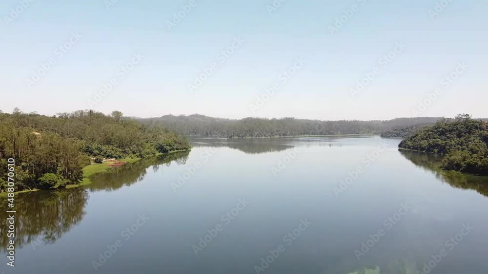 Ribeirão pires dam aerial images drone brazil Ribeirão pires dam aerial images drone brazil