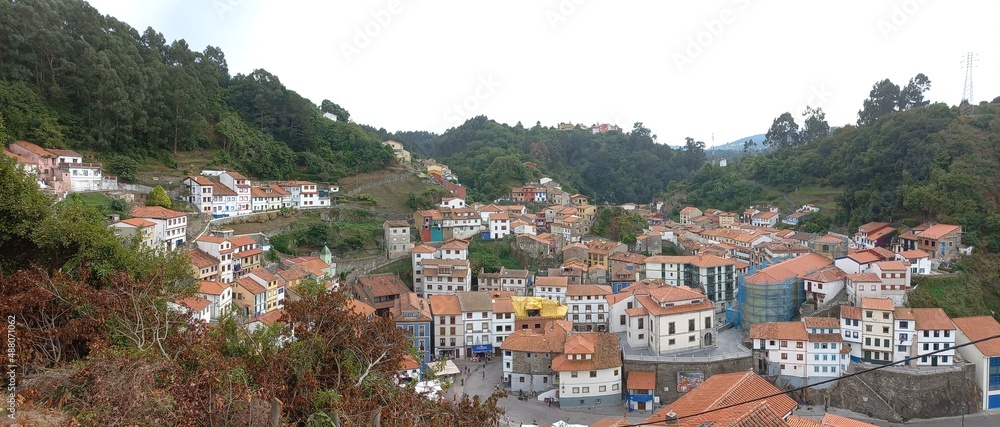 view of the city of Cudillero,  Asturias,  Spain 